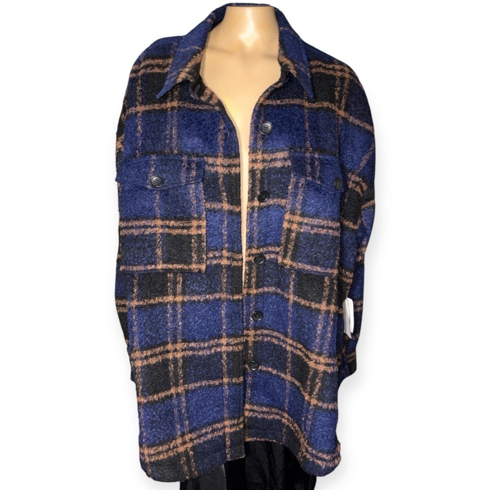 NWT Good American women’s plaid oversized shacket size 5/6 - Picture 9 of 15